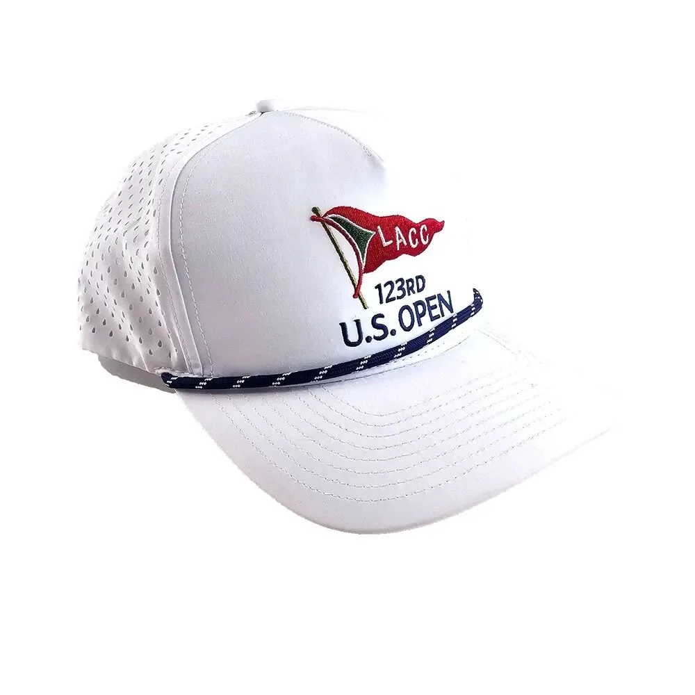 Short Par 4 LACC 123rd U.S. Open White Rope Golf Hat Performance Snapback Cap
